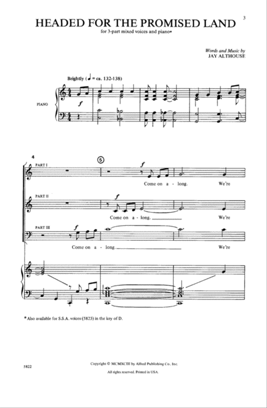 Headed for the Promised Land Choir scores gallery preview page 1