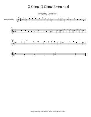O Come O Come Emmanuel - Clarinet