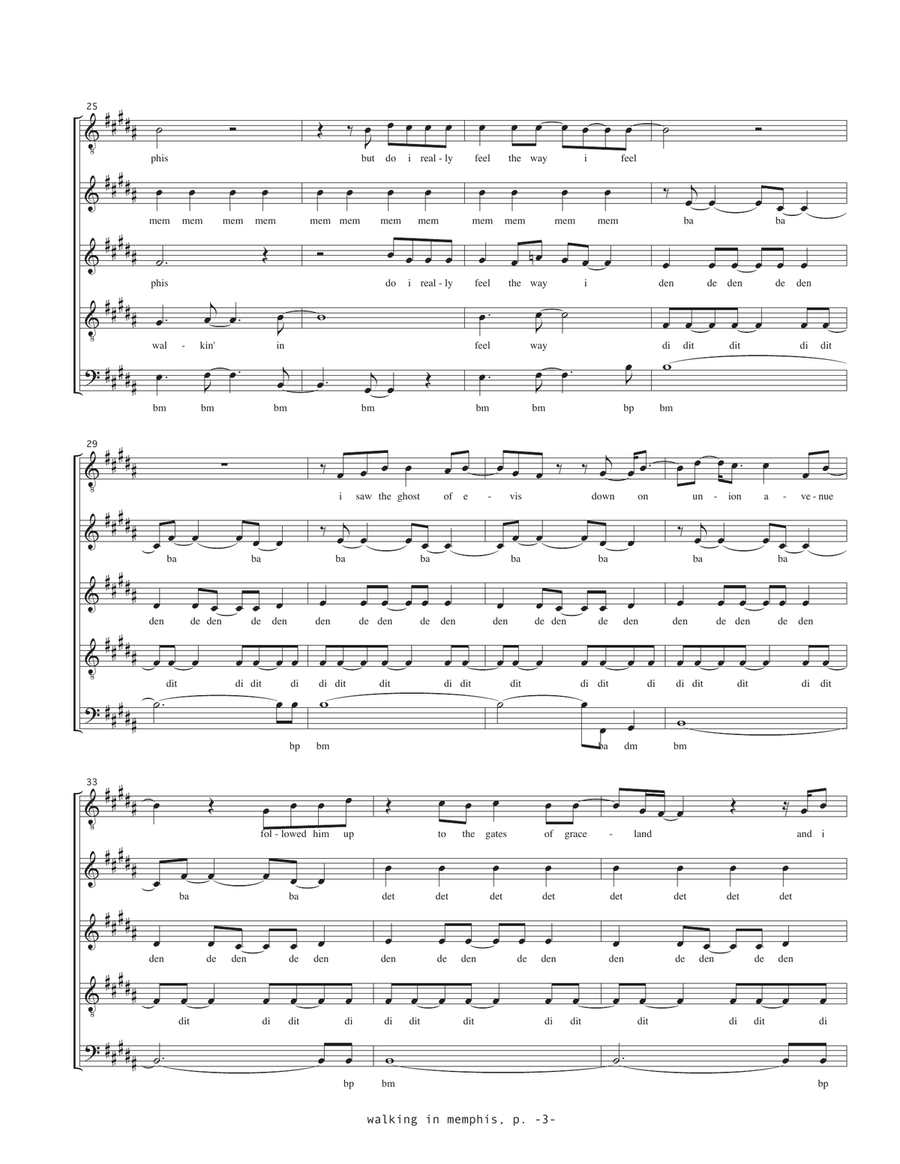 Walking In Memphis 4-Part scores gallery preview page 3