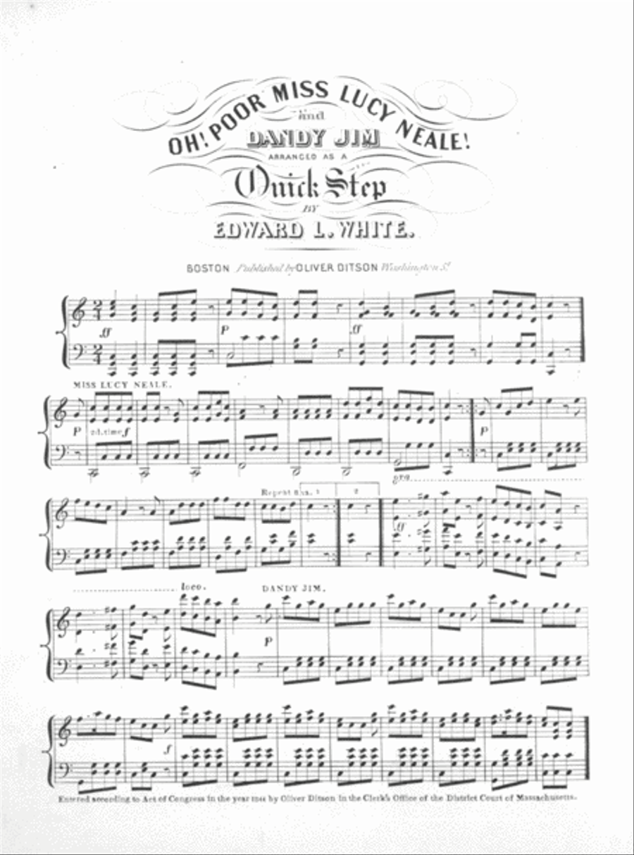 Oh! Poor Miss Lucy Neale! and Dandy Jim Piano Solo scores gallery preview page 1