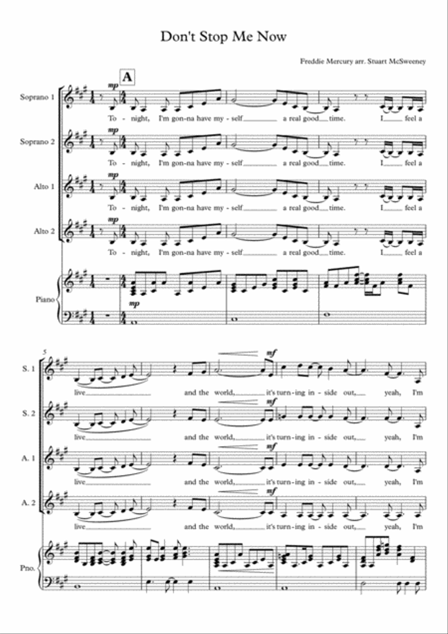 Don't Stop Me Now SSAA scores gallery preview page 2