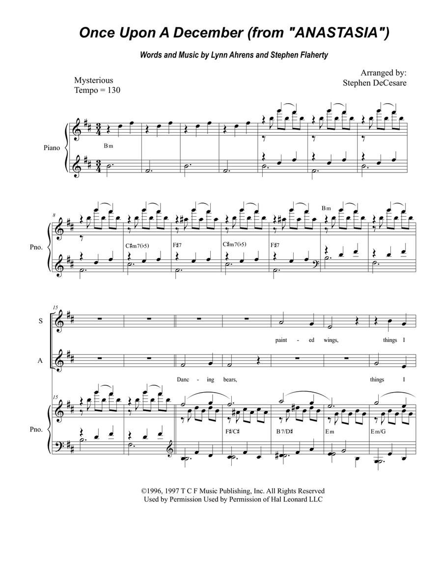 Once Upon A December Once Upon A December Piano, Vocal scores gallery preview page 1