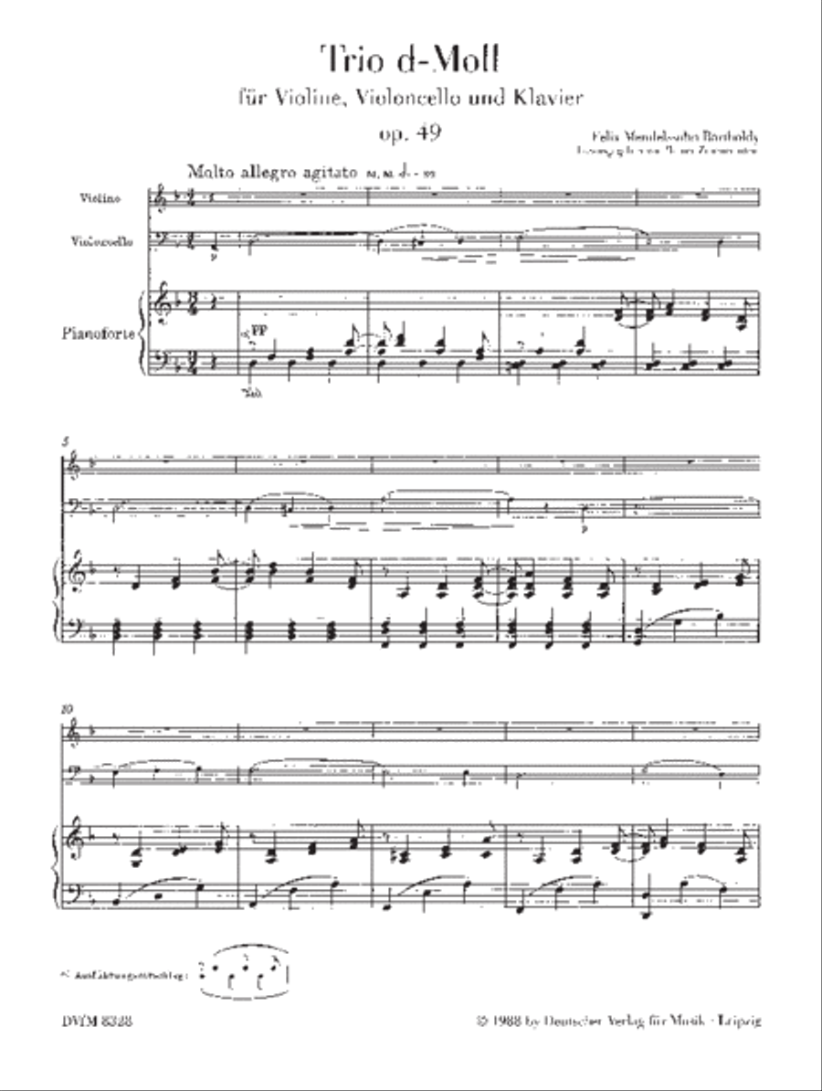 Trio in D minor Op. 49 MWV Q 29 Piano Trio scores gallery preview page 2
