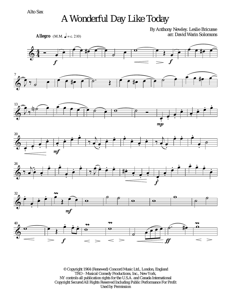 A Wonderful Day Like Today Woodwind Trio scores gallery preview page 6