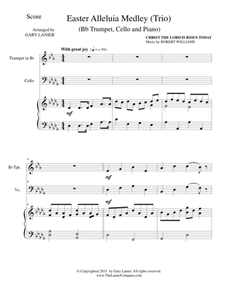 EASTER ALLELUIA MEDLEY (Trio – Bb Trumpet, Cello/Piano) Score and Parts