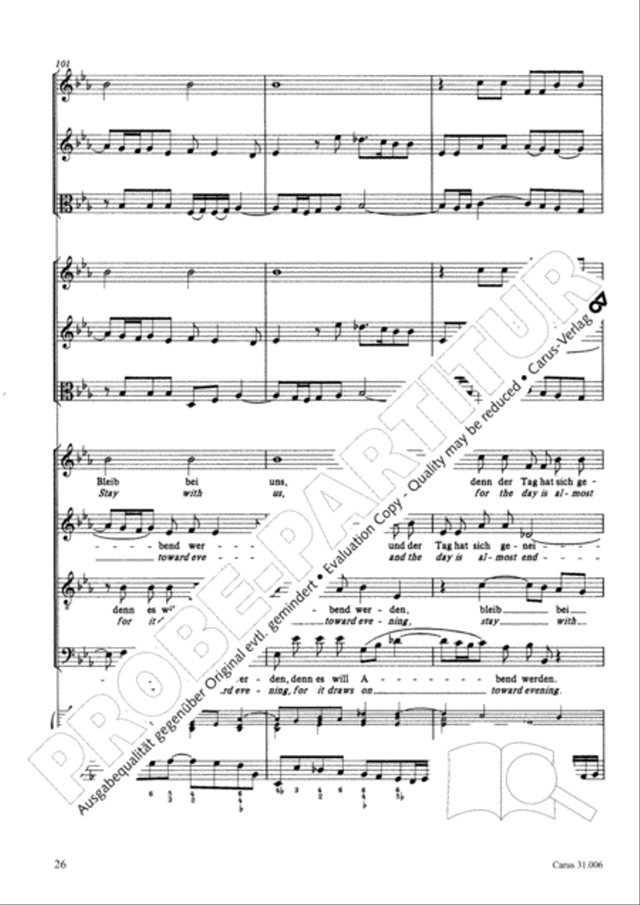 Stay with us, for it draws on toward evening (Bleib bei uns, denn es will Abend werden) 4-Part scores gallery preview page 27