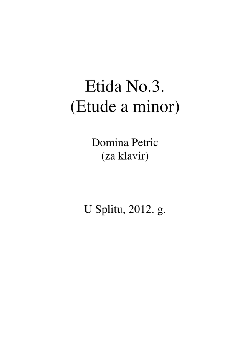 Etude a minor image number null