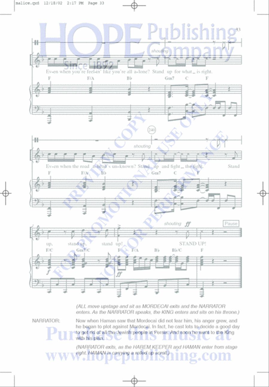Malice in the Palace Unison Choir scores gallery preview page 33
