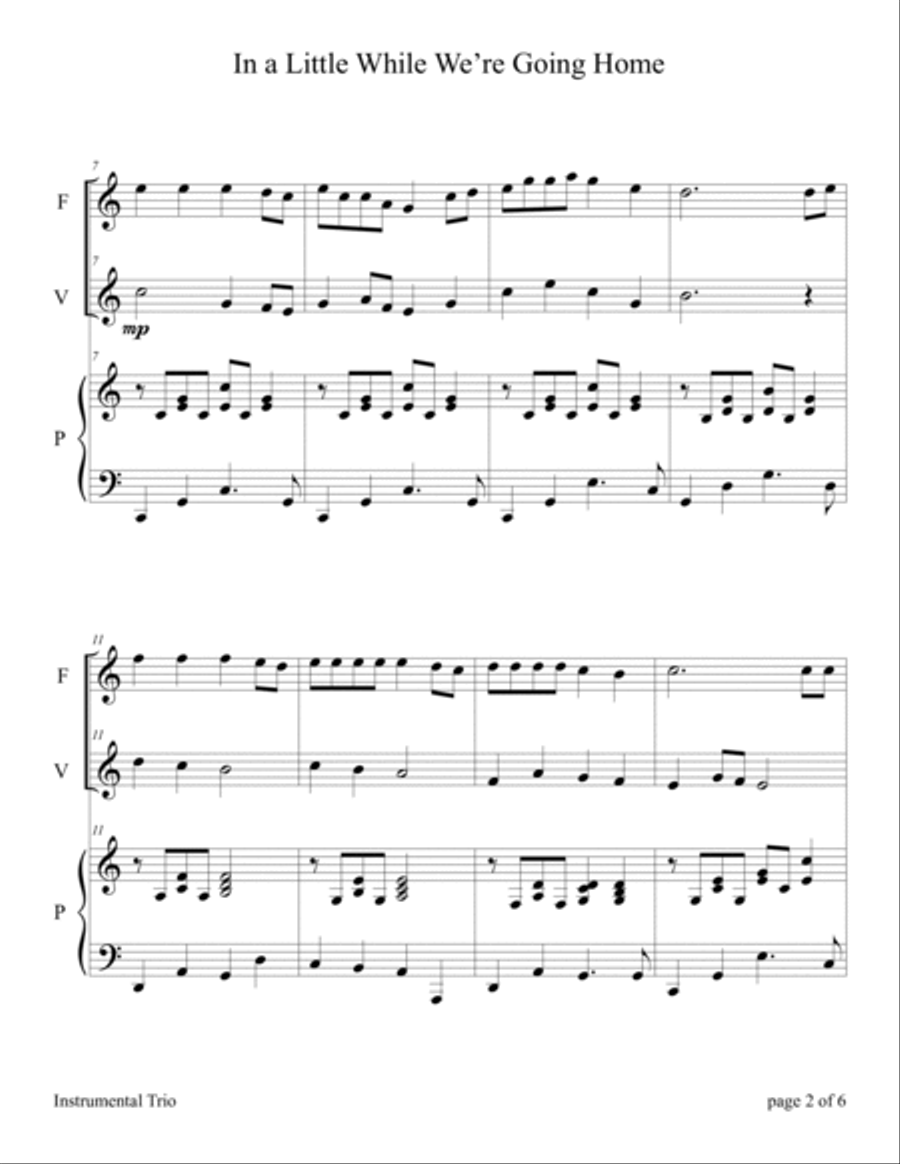 In a Little While We're Going Home (for Flute and Violin Duet with Piano Accompaniment) image number null