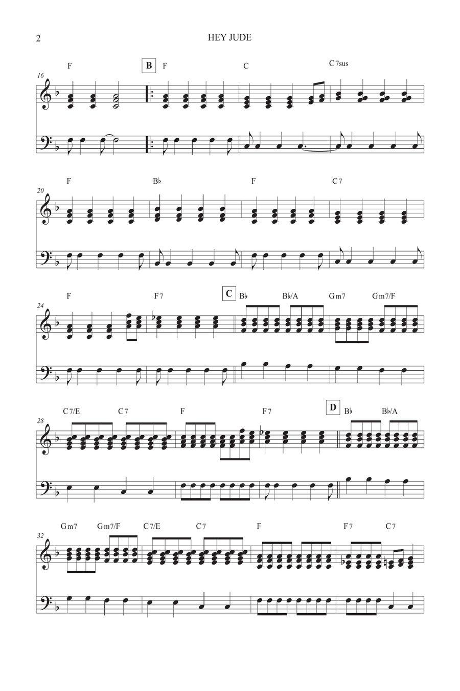 Hey Jude Piano Method scores gallery preview page 2