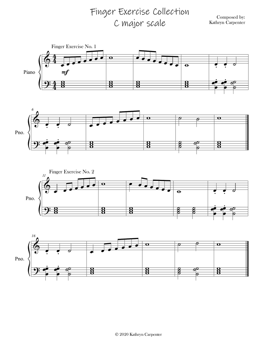 Finger Exercise Collection (Scales for C major)!