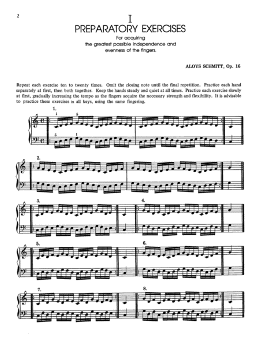 Schmitt -- Preparatory Exercises, Op. 16 Piano Method scores gallery preview page 3
