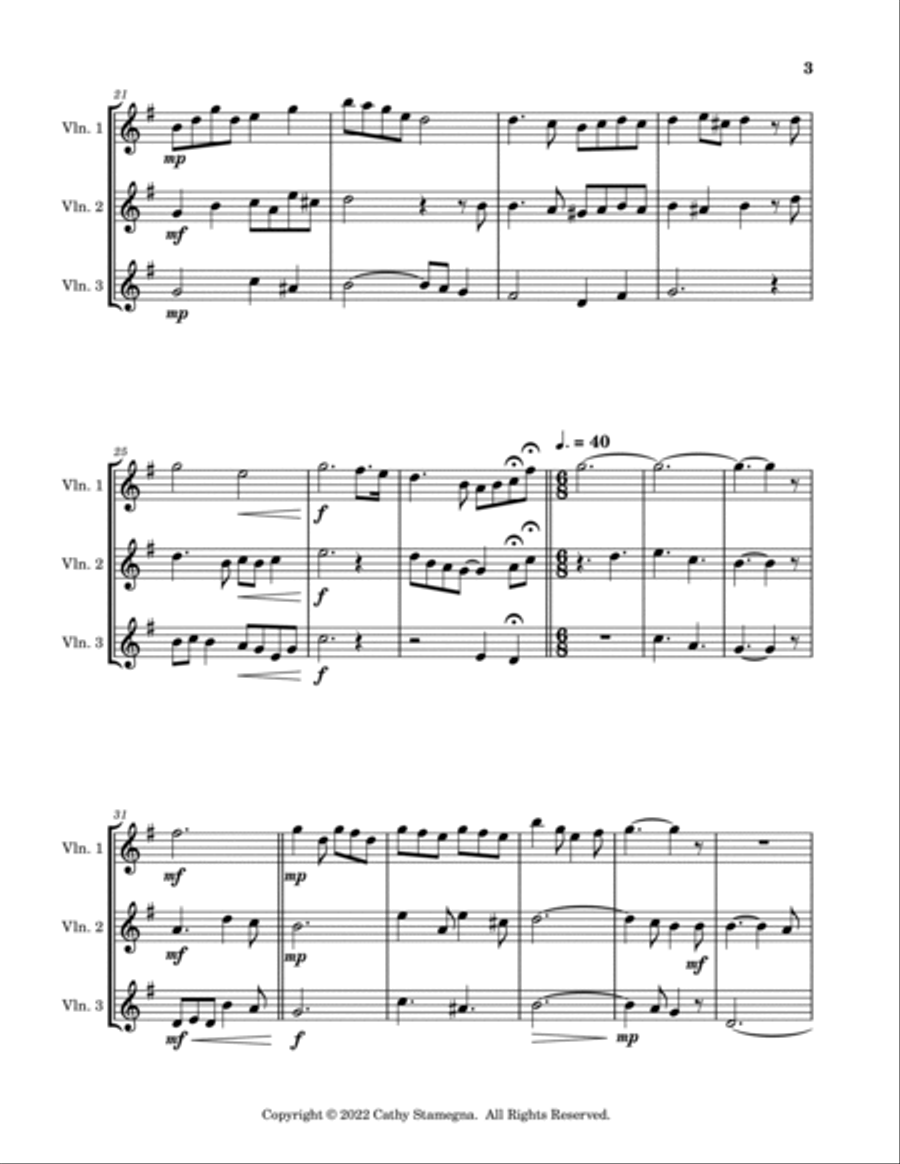 I’ll Take You Home Again, Kathleen (Violin Trio) String Trio scores gallery preview page 4