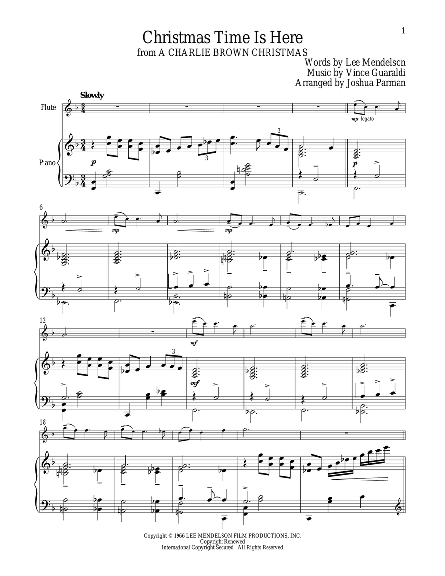 Christmas Time Is Here Christmas Time Is Here Flute Solo scores gallery preview page 1