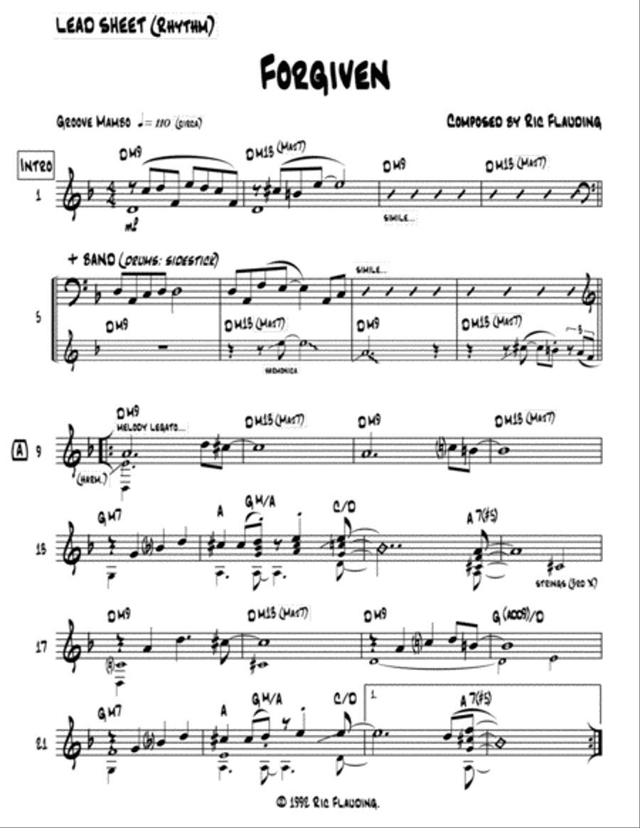 Forgiven (Lead Sheet) Electric Guitar scores gallery preview page 1