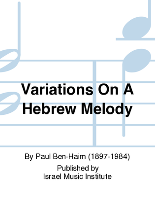 Book cover for Variations On A Hebrew Melody