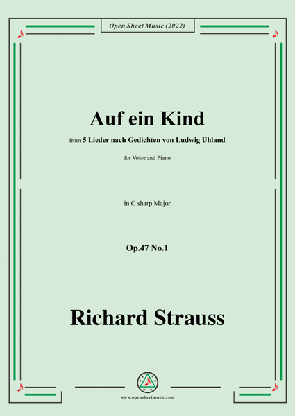 Richard Strauss-Auf ein Kind,in C sharp Major,Op.47 No.1 image number null