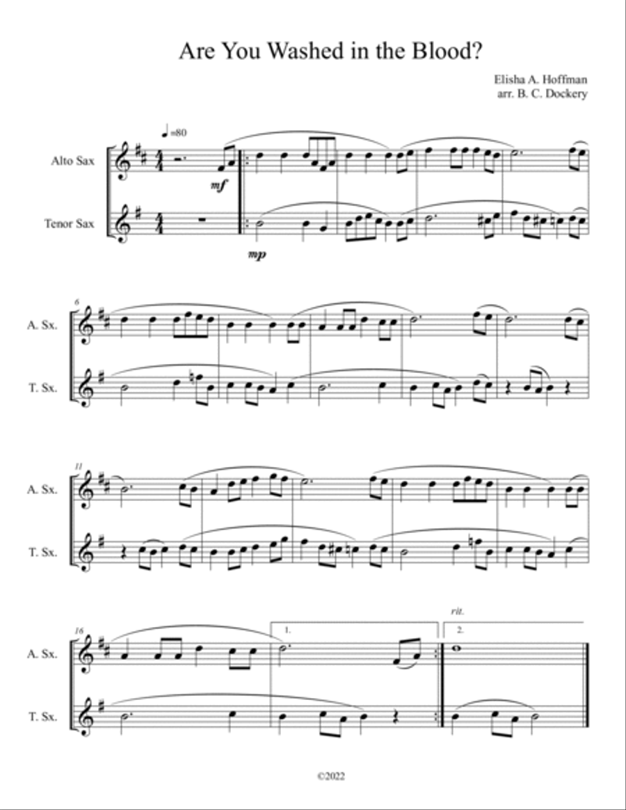 10 Easter Duets for Alto and Tenor Sax - Volume 2 Woodwind Duet scores gallery preview page 3