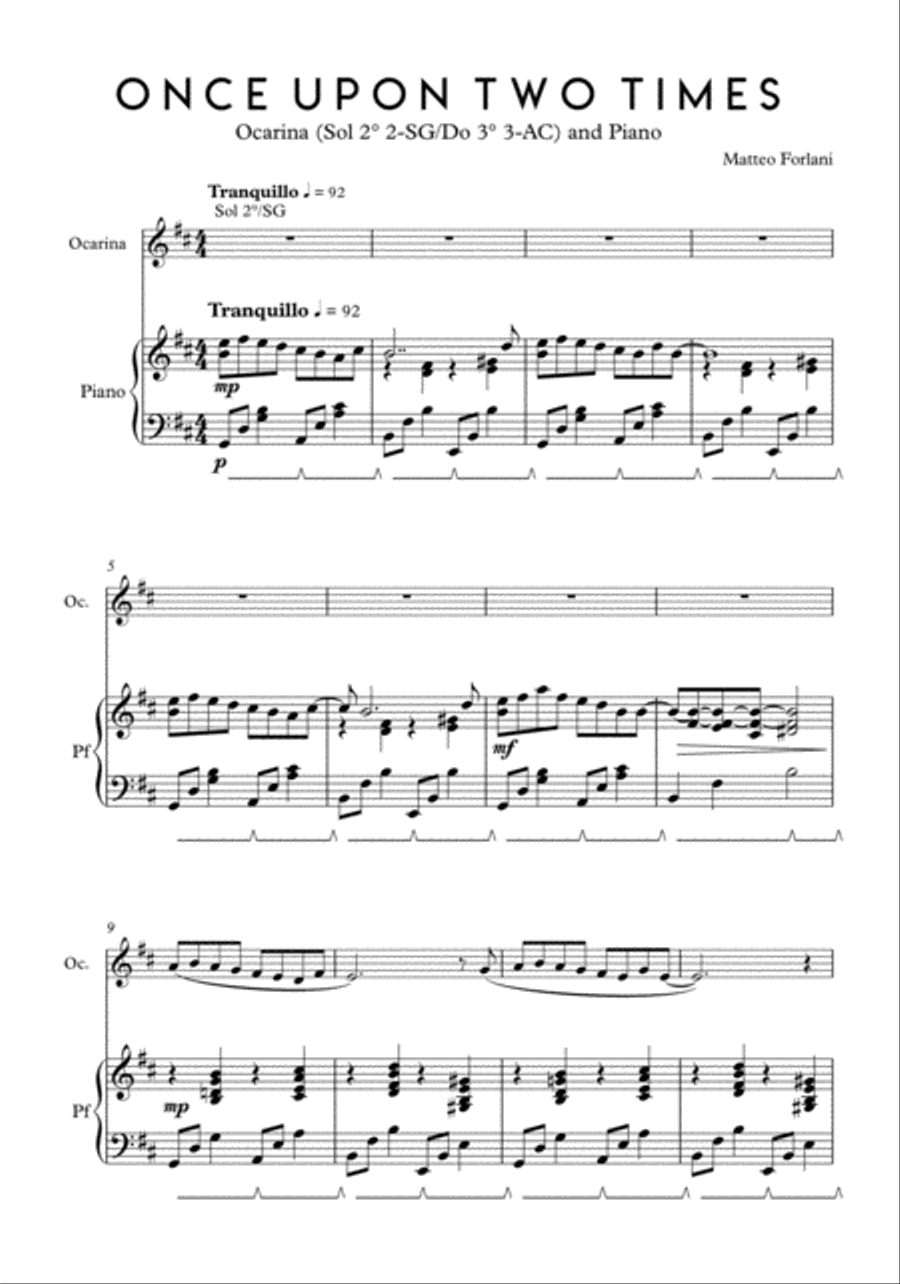 ONCE UPON TWO TIMES: ocarina and piano