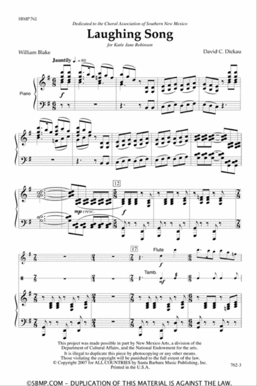 Laughing Song - SATB Octavo 4-Part scores gallery preview page 2