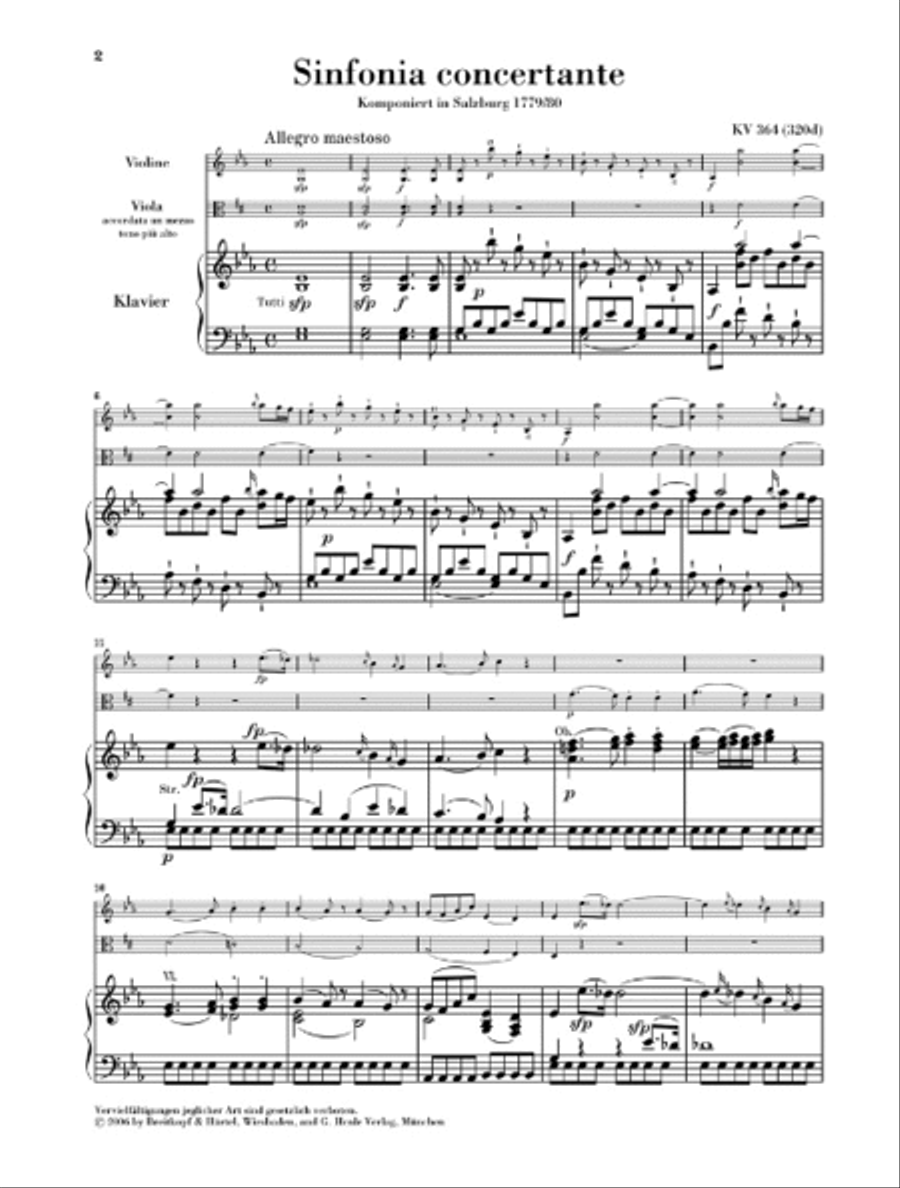 Sinfonia Concertante Eb Major K.364 Violin scores gallery preview page 2