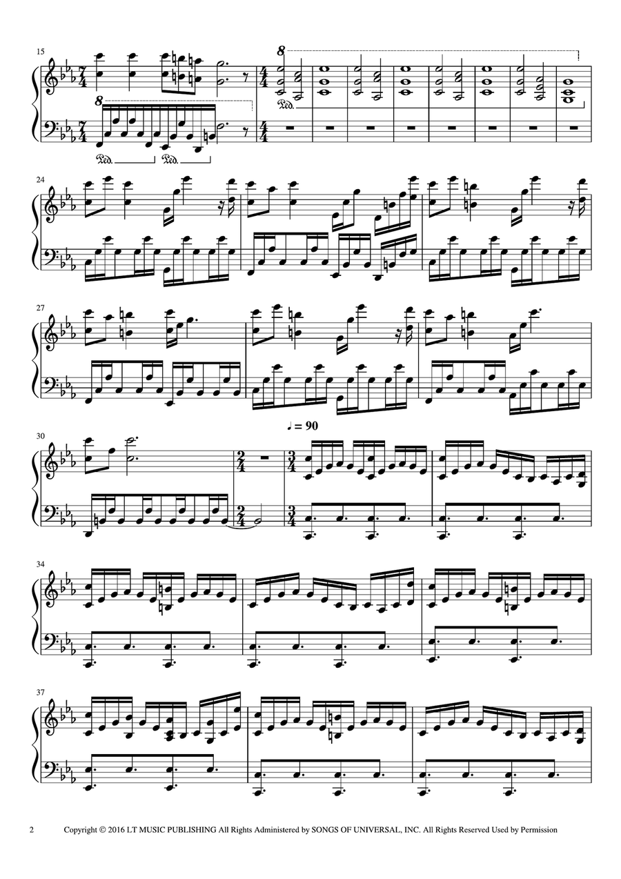 Light Of The Seven Piano Solo scores gallery preview page 2