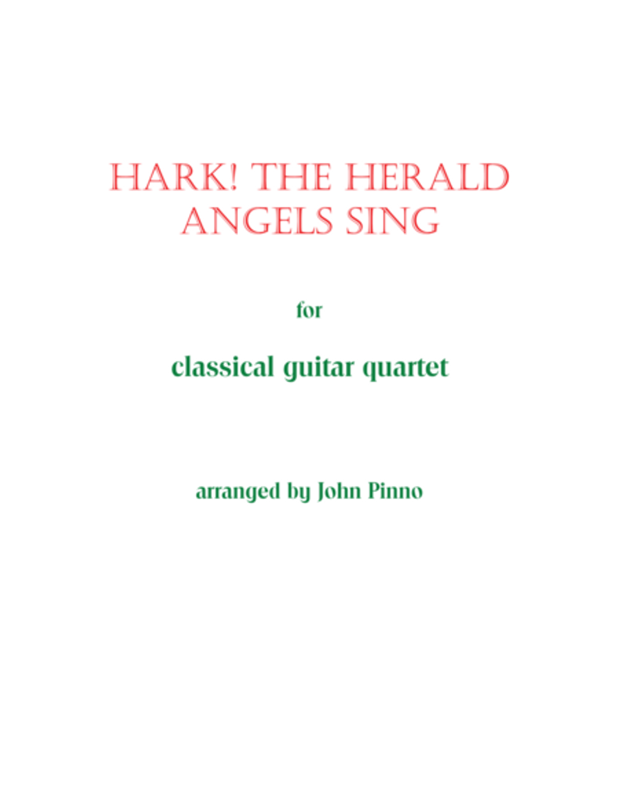Hark! The Herald Angels Sing for Classical Guitar Quartet Guitar Ensemble scores gallery preview page 1