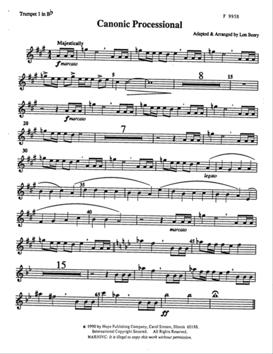 Canonic Processional Canonic Processional Piano Accompaniment scores gallery preview page 1