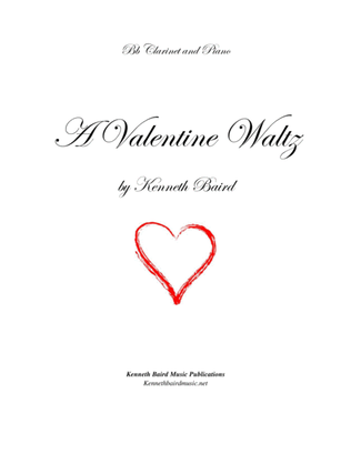 Book cover for A Valentine Waltz (for clarinet and piano)