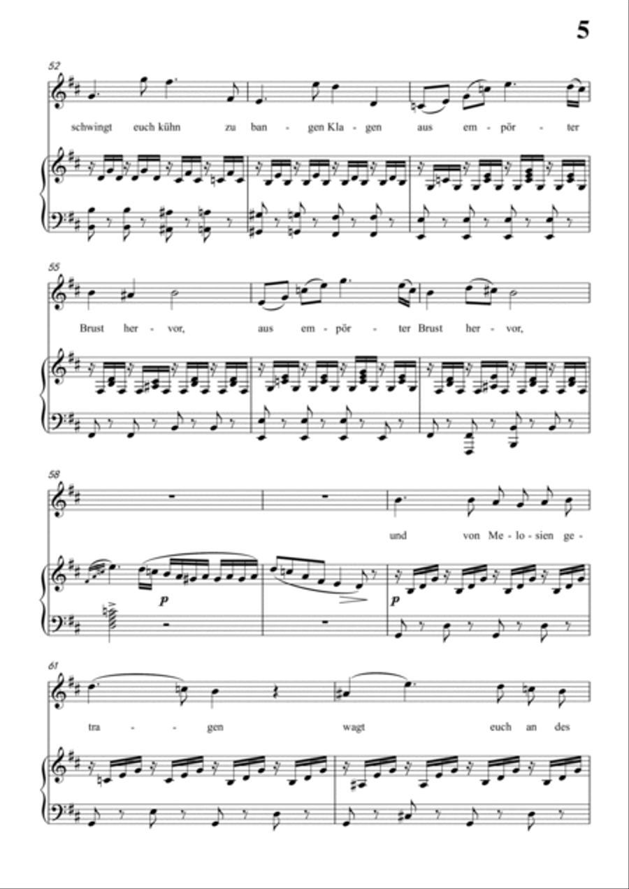 Schubert-Epistel(Herrn Joseph Spaun) in e minor,D.749,for Vocal and Piano Voice scores gallery preview page 6