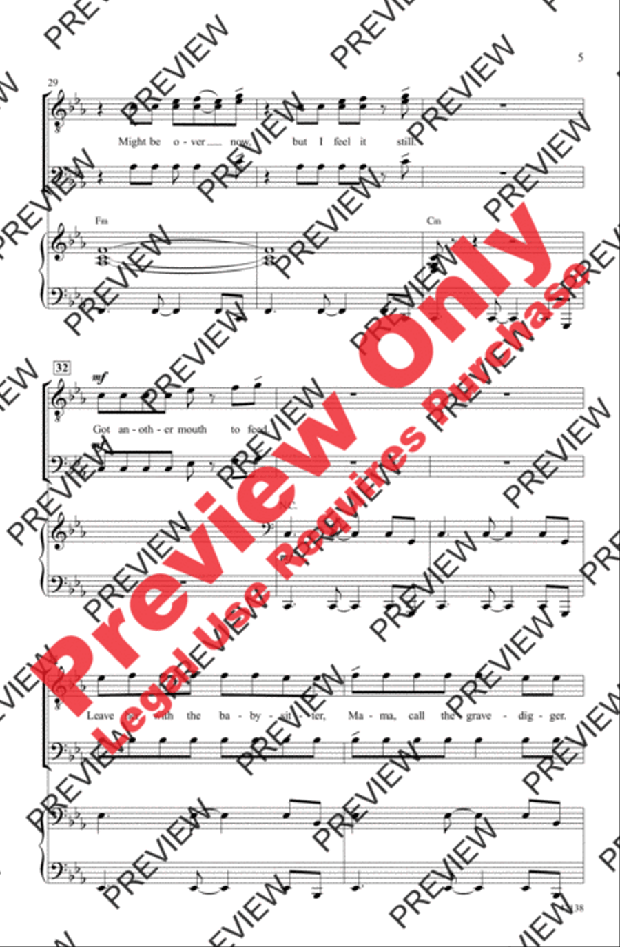 Feel It Still Men's Choir scores gallery preview page 5