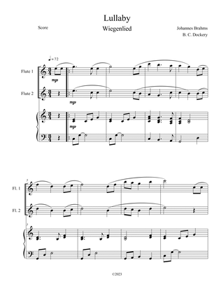 Brahms's Lullaby (Flute Duet with Piano Accompaniment)