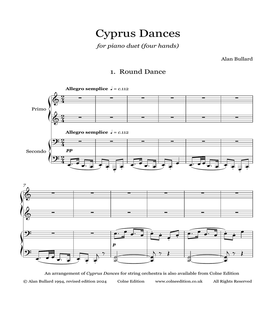 Cyprus Dances (for Piano Duet) image number null