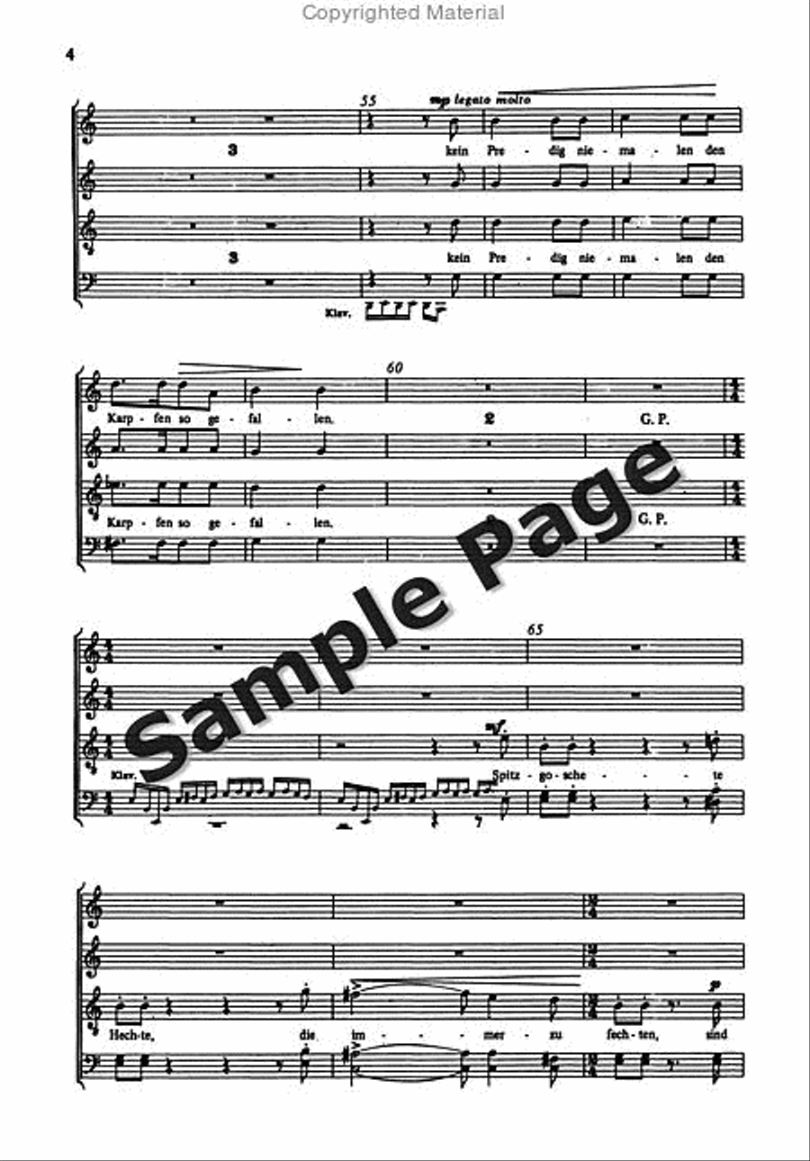 Poos H Antonius Fischpredigt 4-Part scores gallery preview page 5