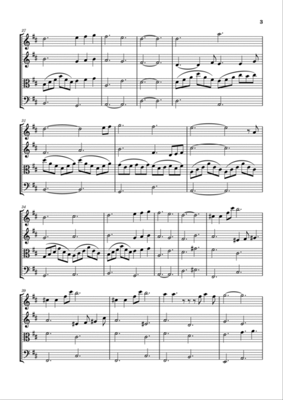 Can't Help Falling In Love String Quartet scores gallery preview page 3