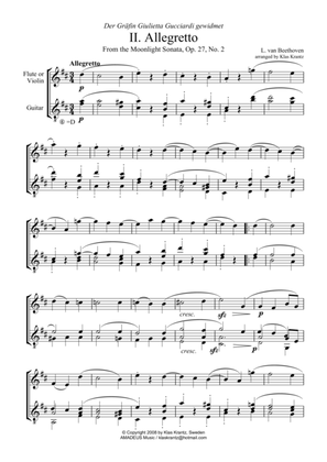 Allegretto (Moonlight Sonata) for flute and guitar