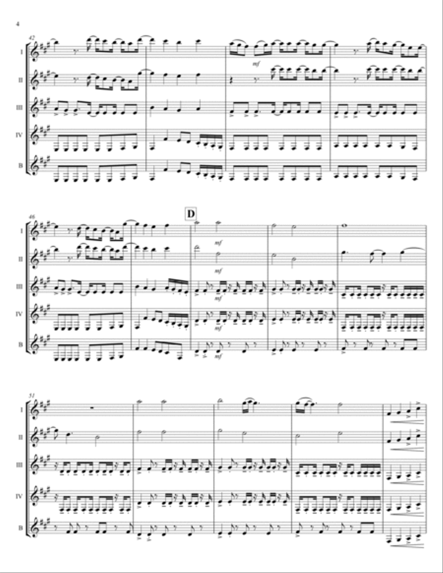 Bring Me To Life Clarinet Quintet scores gallery preview page 4