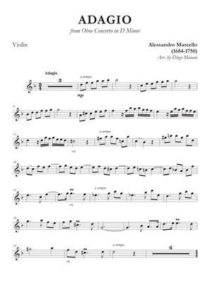 Book cover for Marcello's Adagio for Violin and Piano