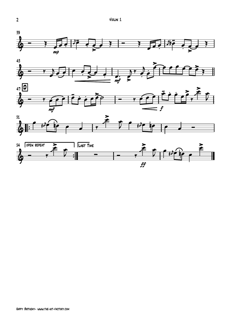 Happy Birthday String Quintet scores gallery preview page 6