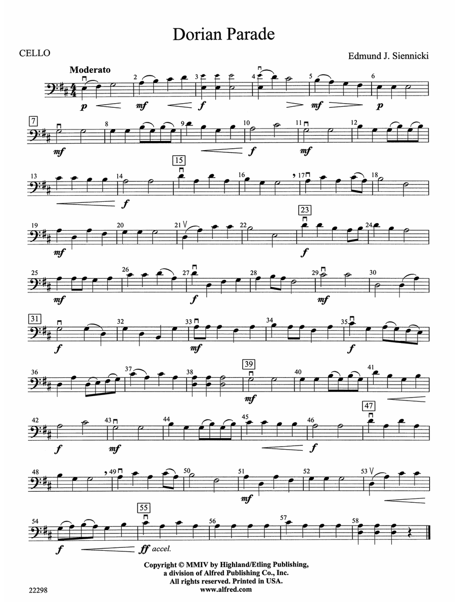 Dorian Parade: Cello