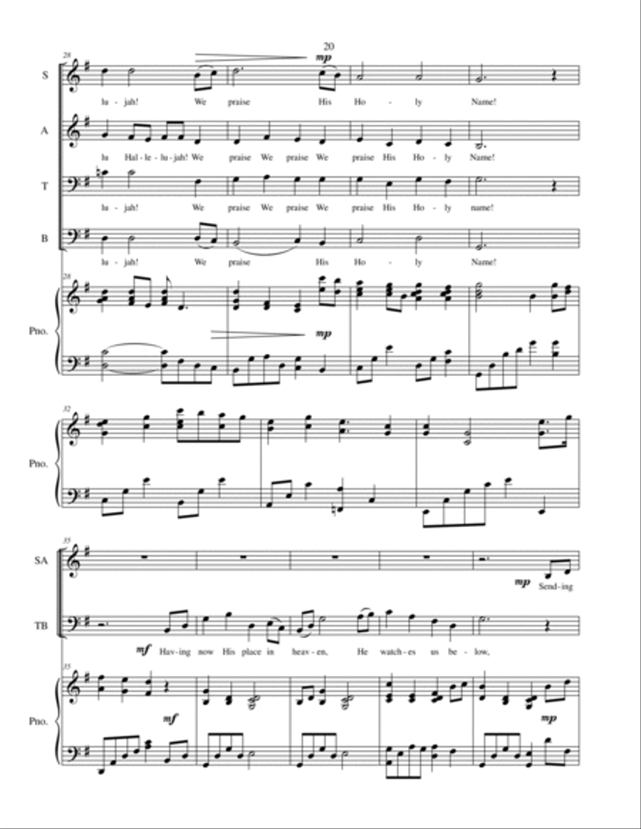Thanks Be To God - Swedish Folk Song with new lyircs - SATB Choir with piano accompaniment 4-Part scores gallery preview page 5