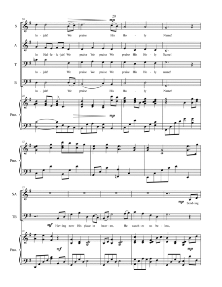 Thanks Be To God - Swedish Folk Song with new lyircs - SATB Choir with piano accompaniment image number null
