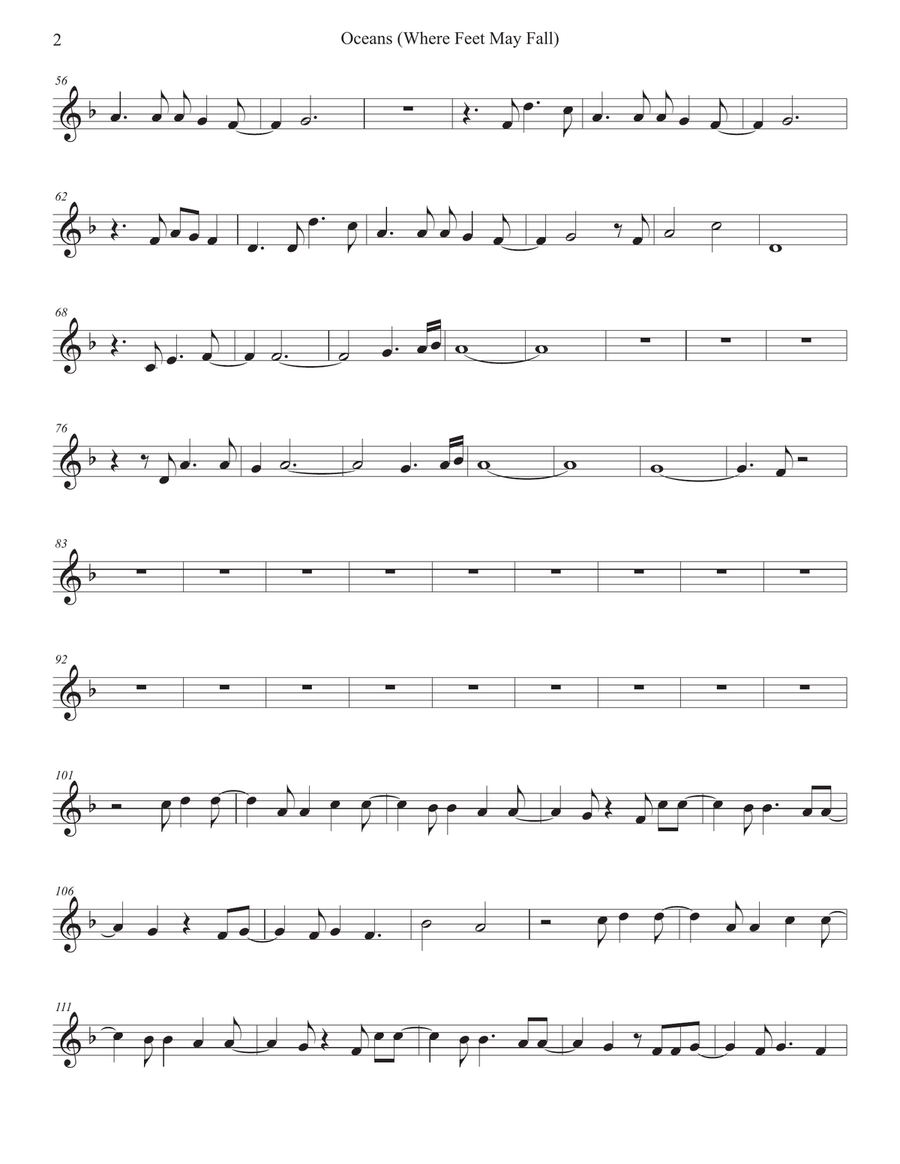 Oceans (Where Feet May Fail) Flute Solo scores gallery preview page 2