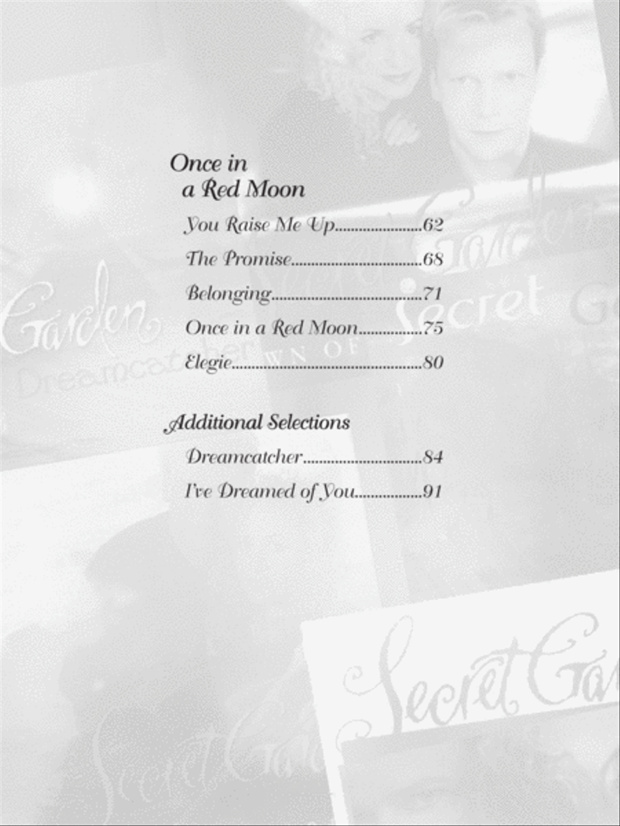 Secret Garden Collection Piano, Vocal, Guitar scores gallery preview page 3