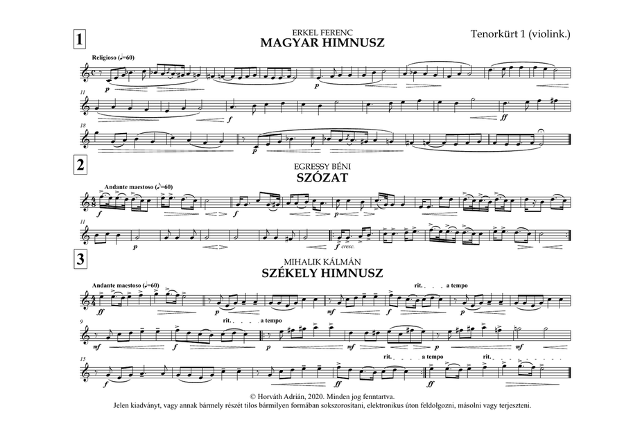Indulókönyv 2020 - 22 Tenorkürt 1 (violinkulcs) Concert Band scores gallery preview page 5