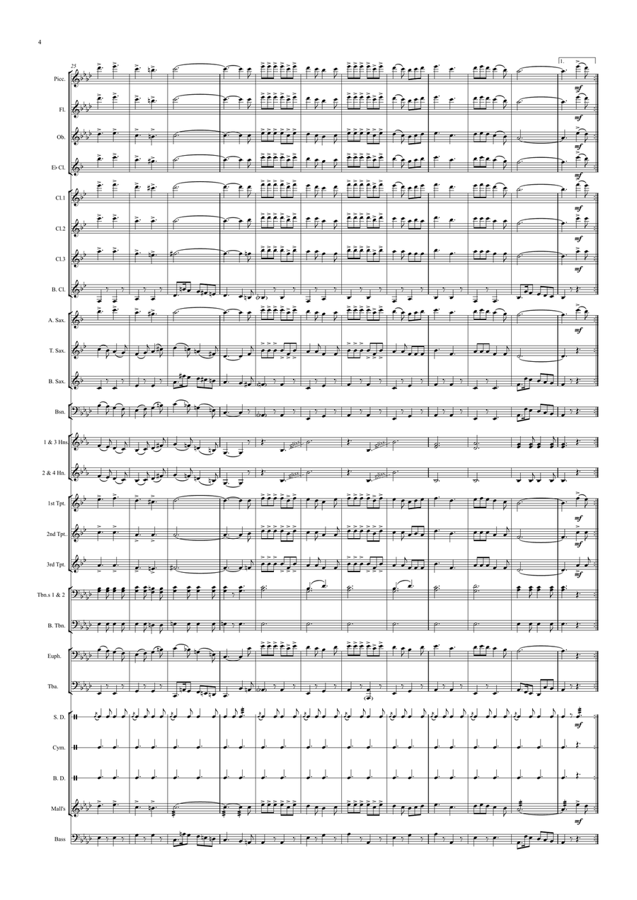 Paddy's Day March for Concert/Wind/Marching Band ''Keith Terrett Classic March Collection'' Concert Band scores gallery preview page 4