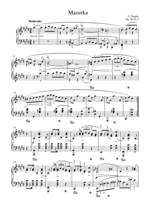Chopin - Mazurka Op. 50 No.3 for piano solo