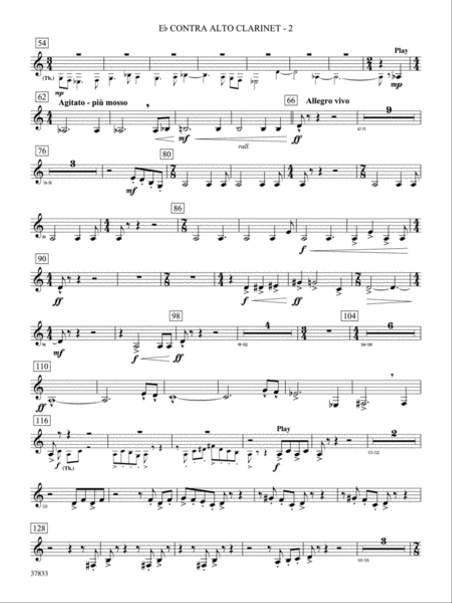 Symphonic Essay: E-flat Contra-Alto Clarinet Concert Band scores gallery preview page 2