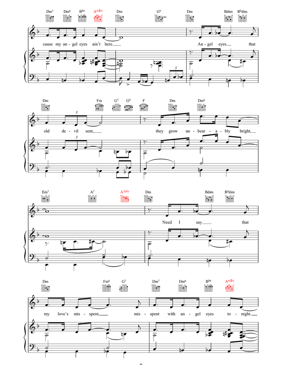Angel Eyes Angel Eyes Piano Solo scores gallery preview page 2