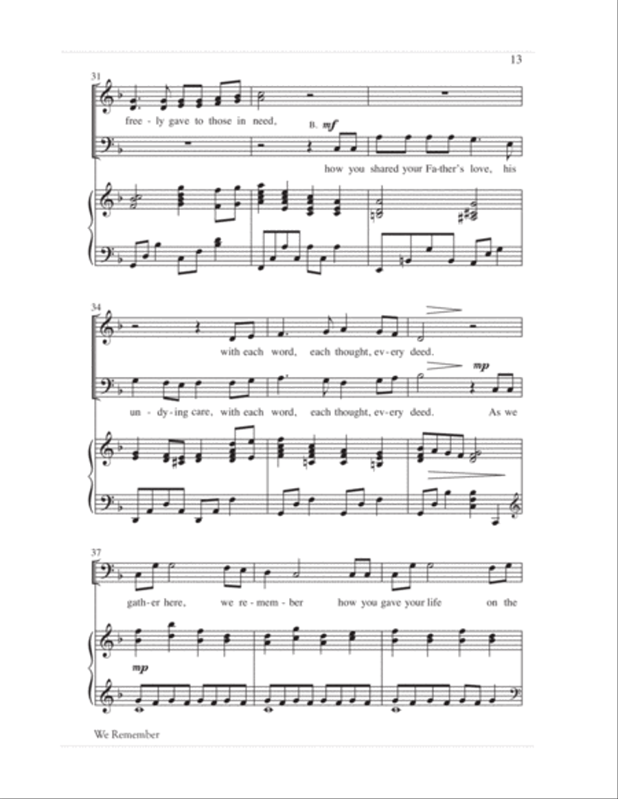 We Remember Calvary (SAB) 3-Part scores gallery preview page 16